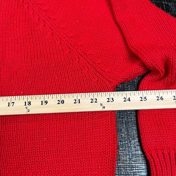Gerard Works Mock Neck Acrylic Knit Red Pullover Sweater Women's Size Large - Picture 5 of 6